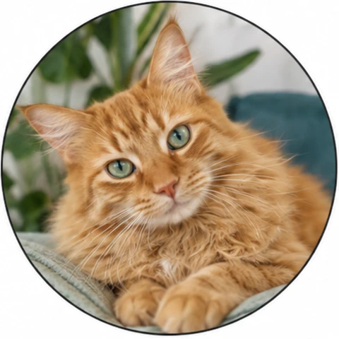 Felix, the fluffy ginger office cat at Unique Support Services