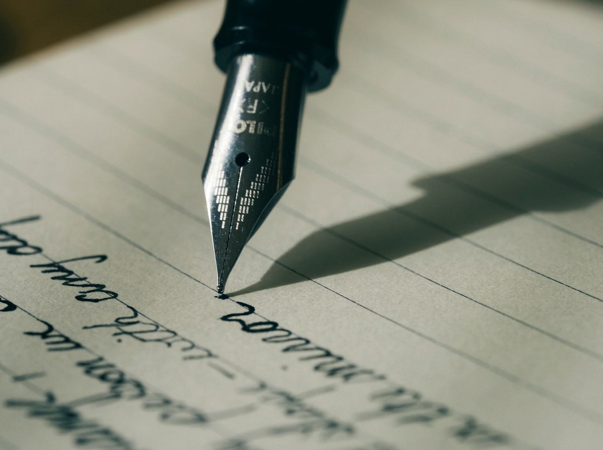 Writing reflections in a notebook